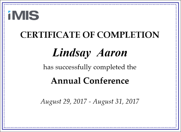 Viewing the Event Certificates report example
